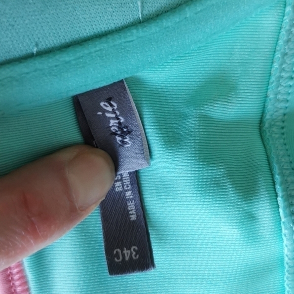 AERIE Bikini Top Bottom Pink Green Medium M New - Picture 9 of 10